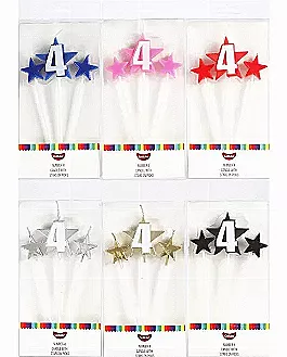Number 4 Star Candles